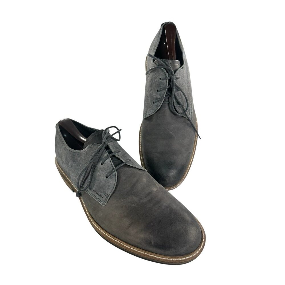ECCO Mens Gray Leather Derby Lace-Up  Dress Shoes Size 9 US / 42 EU